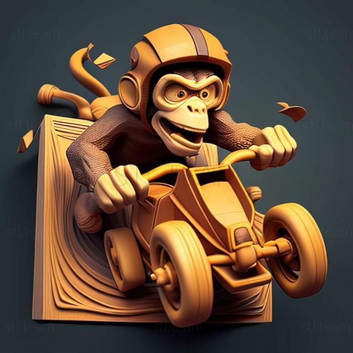 3D model Monkey Racing game (STL)